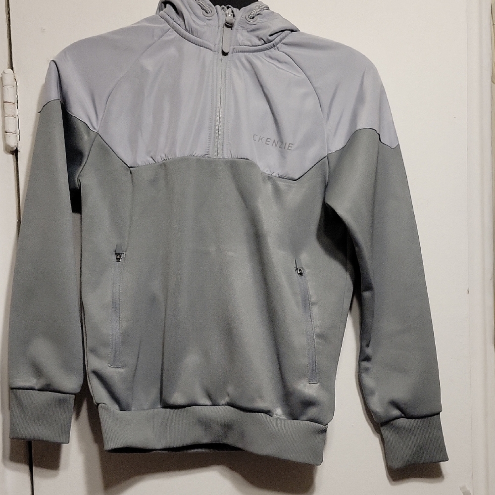 McKenzie Original Sportswear Light Gray Hoodie Jacket Boys Size M (10-12)